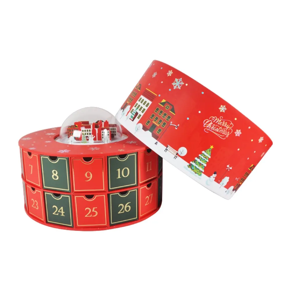 Red Round Christmas Advent Calendar Box Thumbnail 2