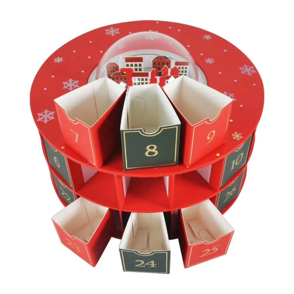 Red Round Christmas Advent Calendar Box Thumbnail 4