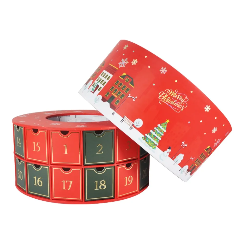 Red Round Christmas Advent Calendar Box Thumbnail 10