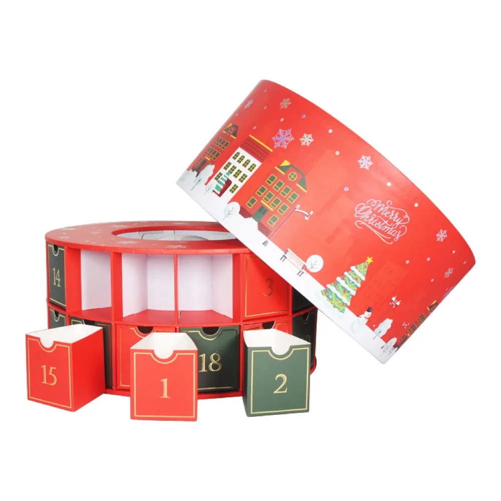 Red Round Christmas Advent Calendar Box Thumbnail 14