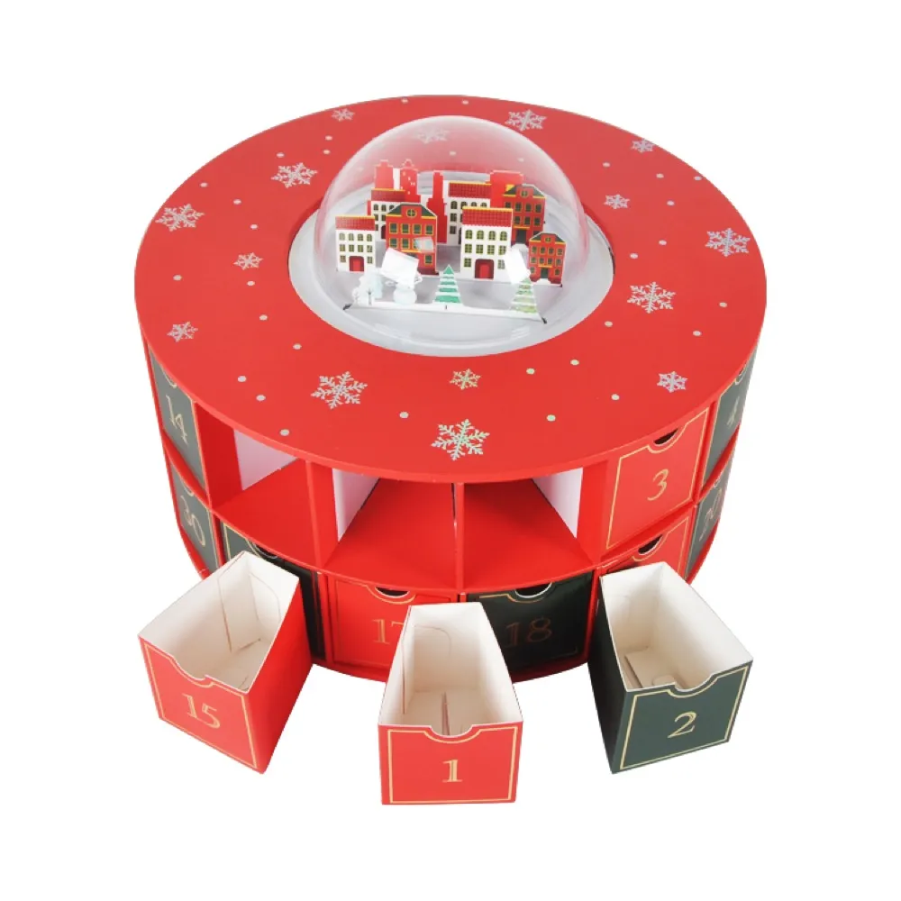 Red Round Christmas Advent Calendar Box Thumbnail 18