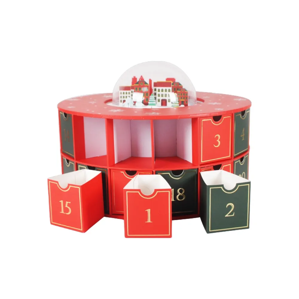 Red Round Christmas Advent Calendar Box Thumbnail 20