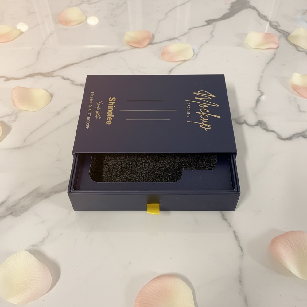 Premium Magenta Ribbon Drawer Perfume Box Thumbnail 2