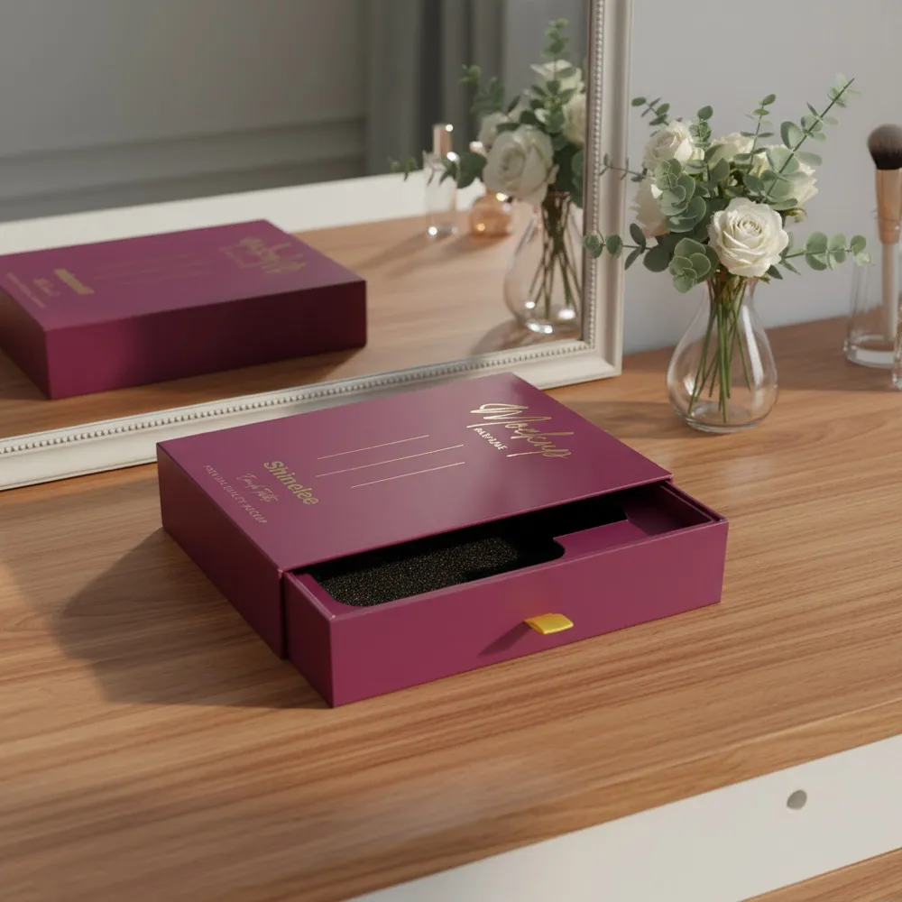 Premium Magenta Ribbon Drawer Perfume Box Thumbnail 8