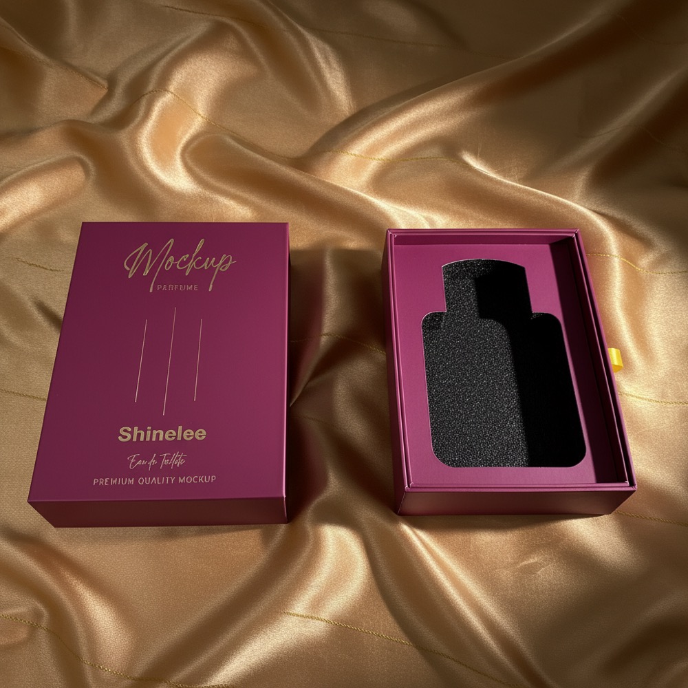 Premium Magenta Ribbon Drawer Perfume Box Thumbnail 5