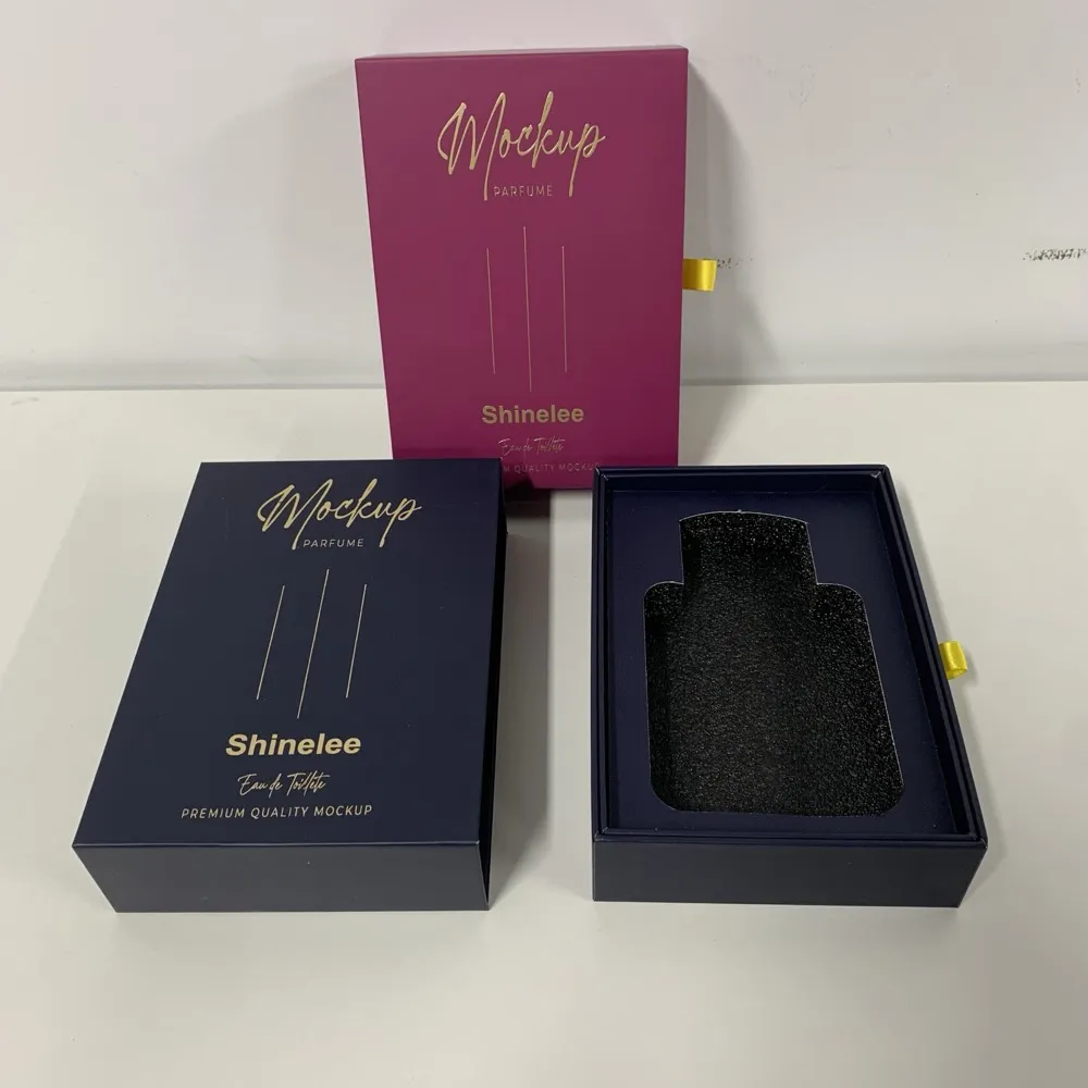 Premium Magenta Ribbon Drawer Perfume Box Thumbnail 24