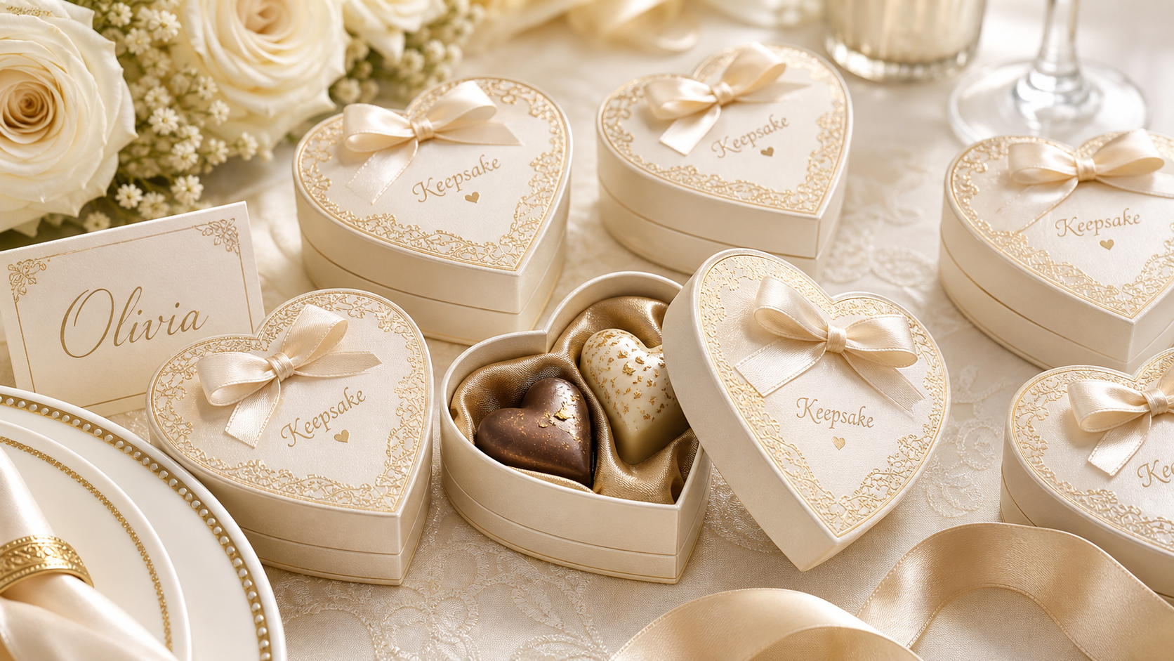 Heart Shaped Wedding Favor Box