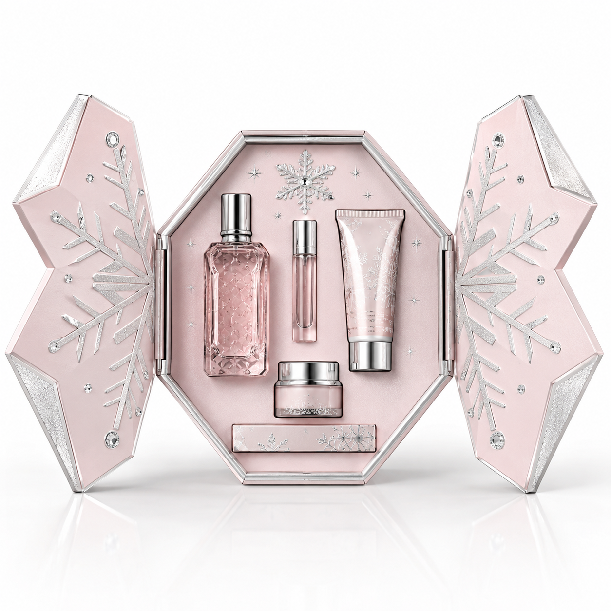Custom Snowflake Cosmetic Gift Set Box for Holiday