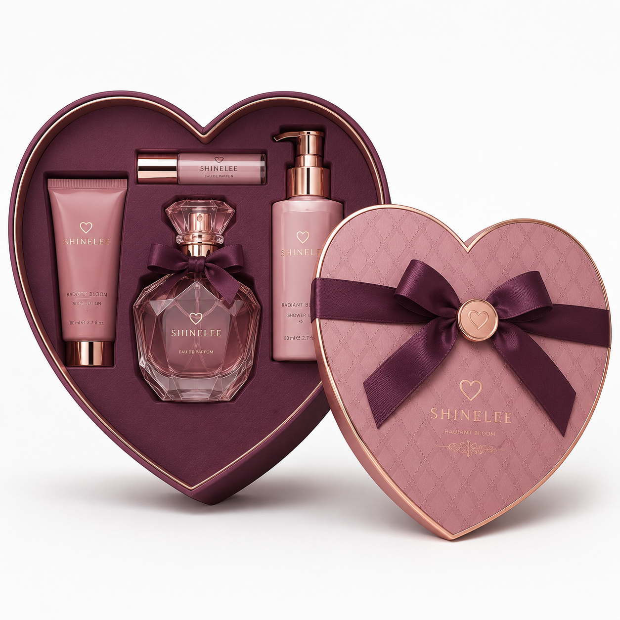 Romantic Heart Shape Cosmetic Gift Set Box