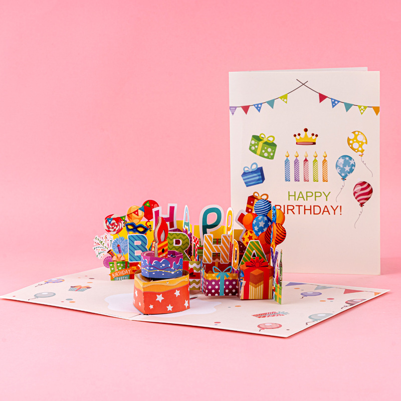 Interactive 3D Pop-Up Birthday Card with Light and Music
