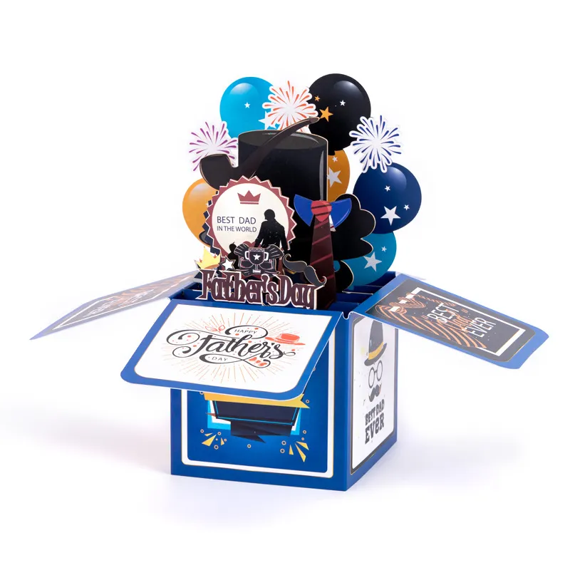 3D Pop-Up Festive Greeting Card with Bear and Balloons Thumbnail 4