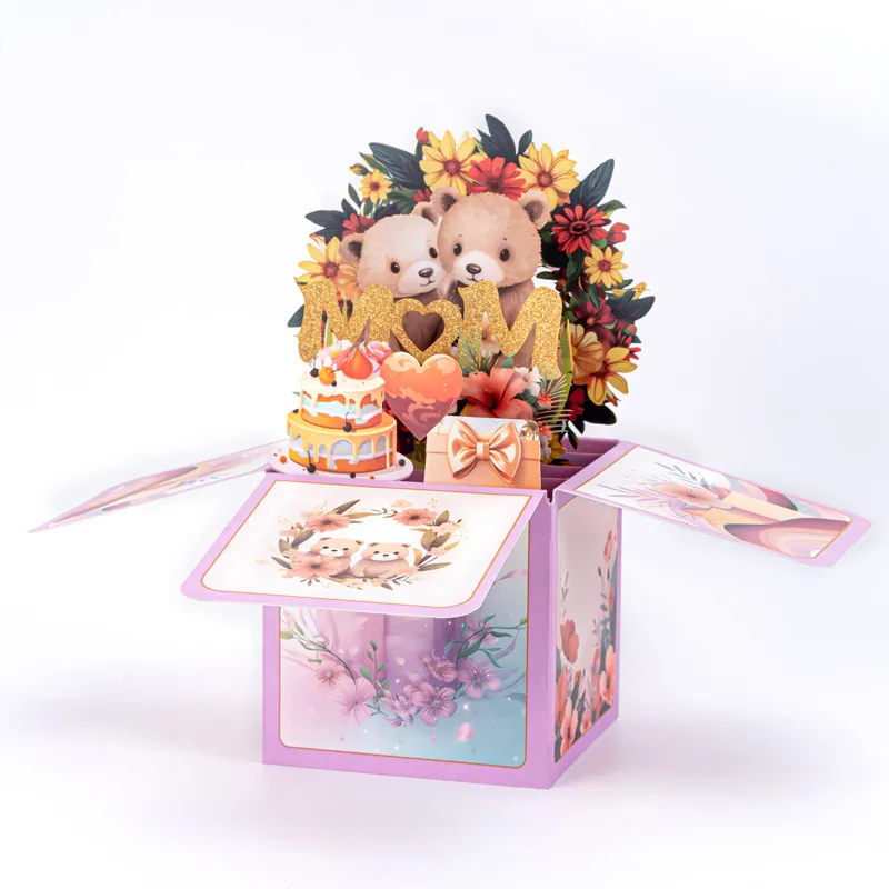 3D Pop-Up Festive Greeting Card with Bear and Balloons Thumbnail 8