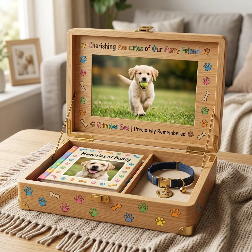 Cute Pet Memorial Box with 7 Inch Screen for Dog Cat Thumbnail 2