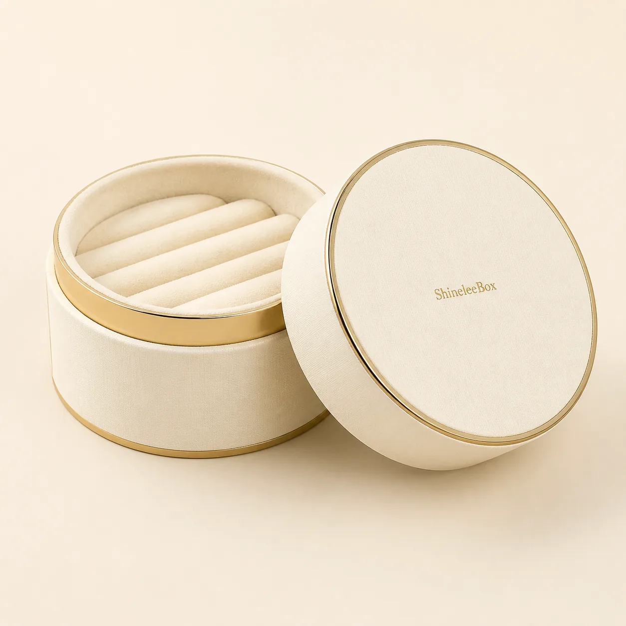 Luxury Round Jewelry Gift Box with Velvet Insert by ShineleeBox