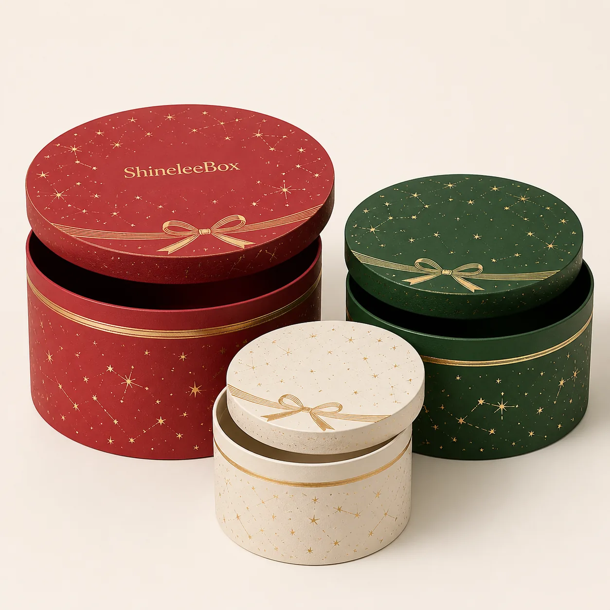 Nesting Round Holiday Gift Box Set by ShineleeBox