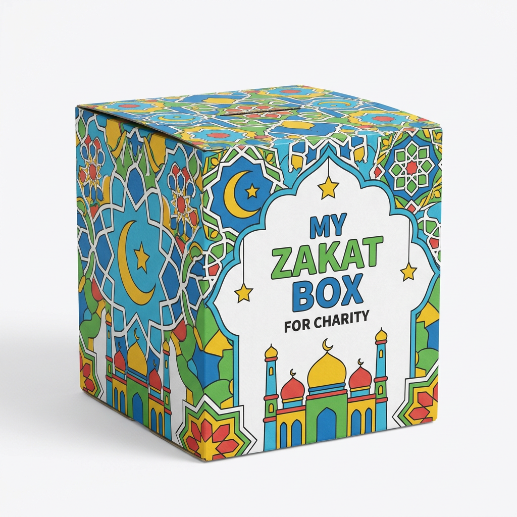 DIY Cardboard Zakat Box for Kids - Educational Sadaqah Bank