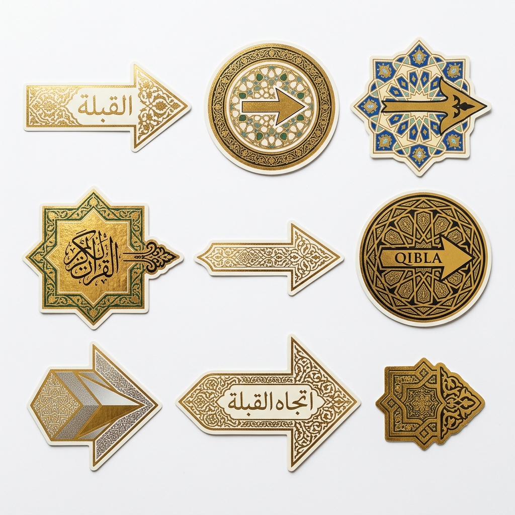 Removable Qibla Direction Stickers - 1000pcs Bulk Roll