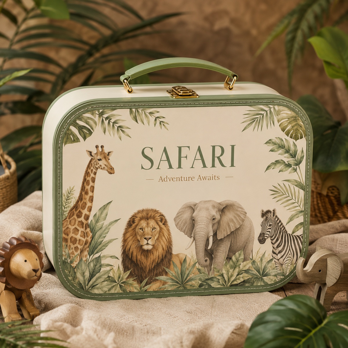 Safari Animal Suitcase Gift Box