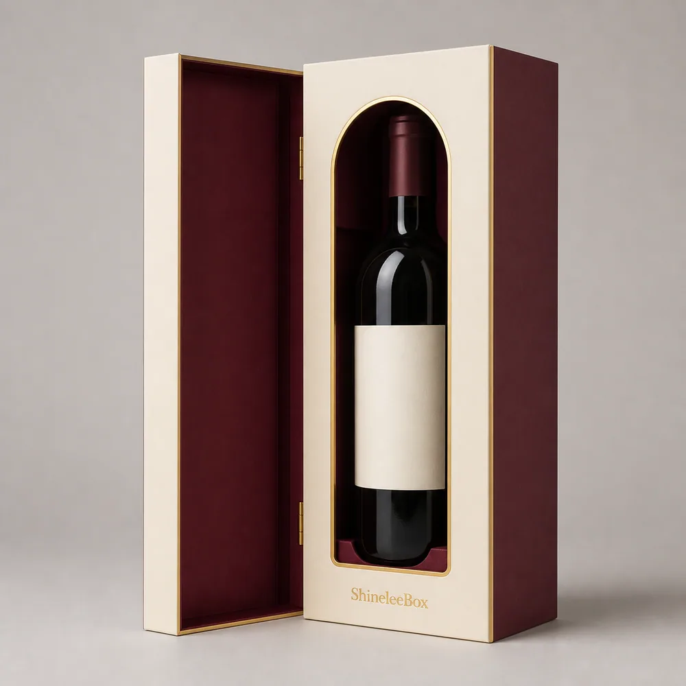 Arched Window Wine Bottle Presentation Box by ShineleeBox