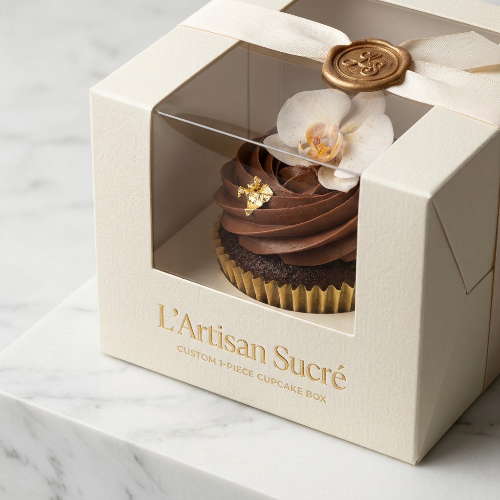 Custom 1-Piece Cupcake Box